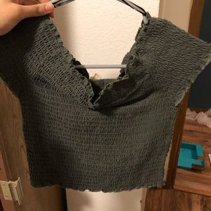 LA hearts off the shoulder top